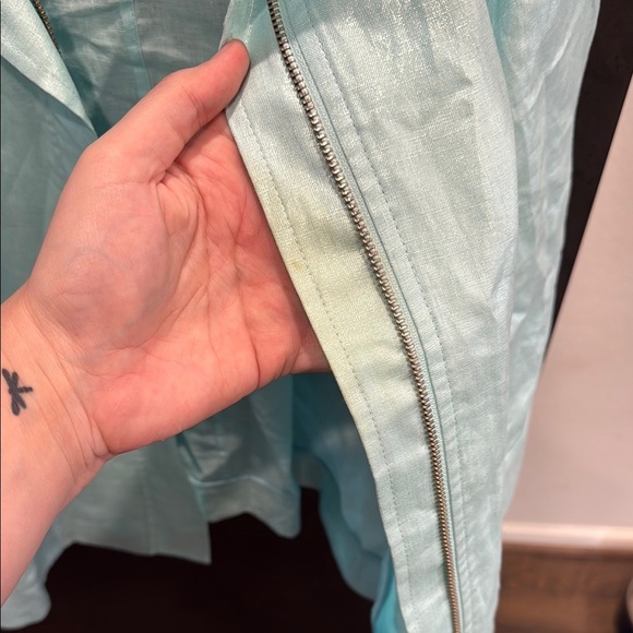 Lafayette 148 New York Light Light Blue Utility Jacket 100% Linen - Picture 5 of 6